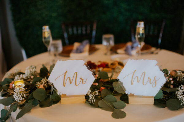 Mr & Mrs Hexagon Signs