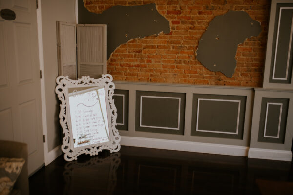 Mirror with White Trim