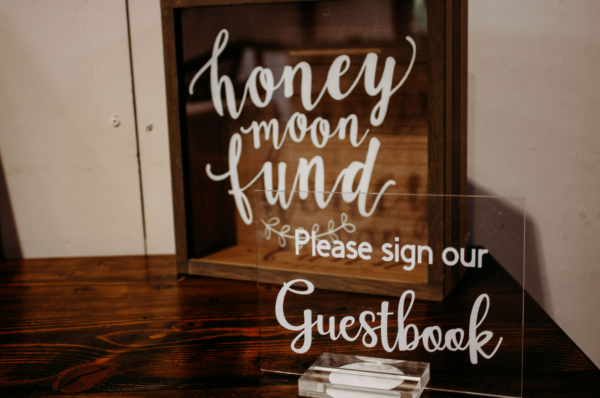 Guestbook Acrylic sign w/ Stand