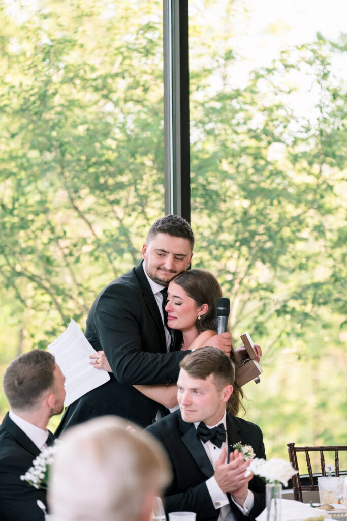 Emotional speeches at Venue3Two wedding reception