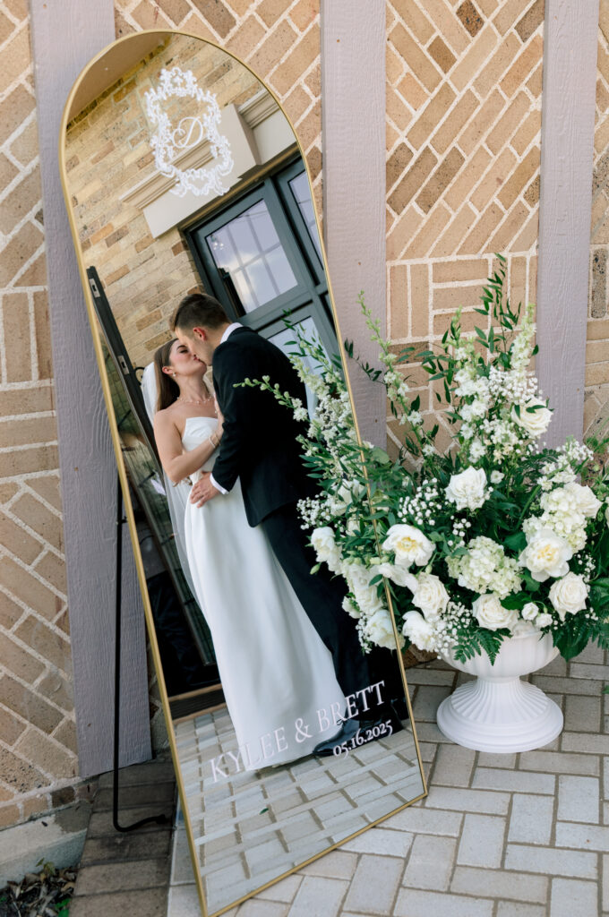 Reception mirror decor at Venue3Two wedding
