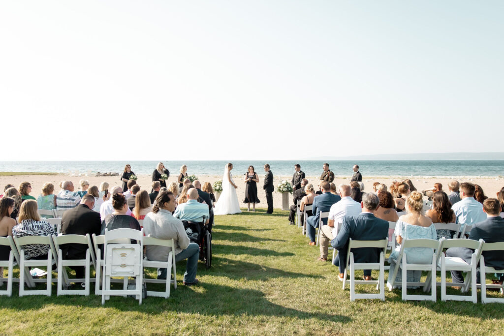 West Michigan lakeside wedding ceremony